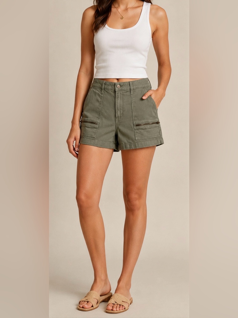 Hannah Zipper Cargo Shorts